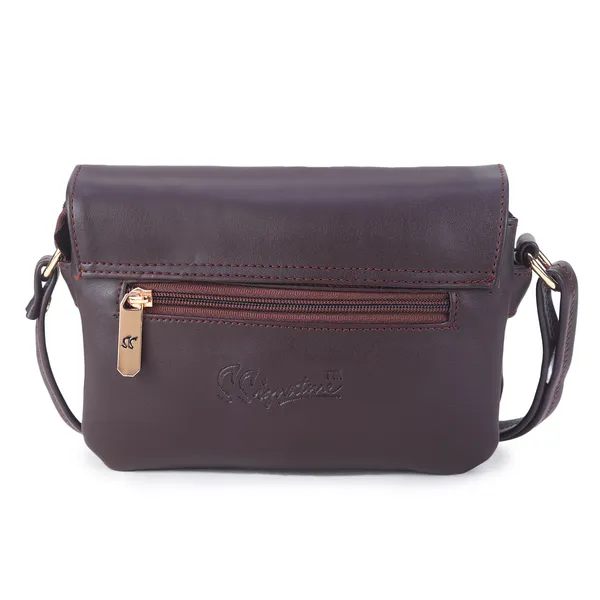 Signature_Brown_Leather_Decorative_Clasp_Sling_Bag_For_Women
