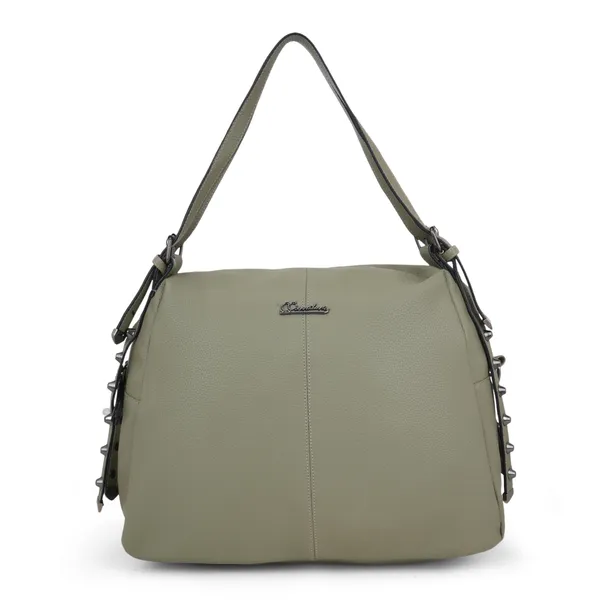 Signature_Olive_Green_Faux_Leather_Adjustable_Strap_Shoulder_Bag_For_Women