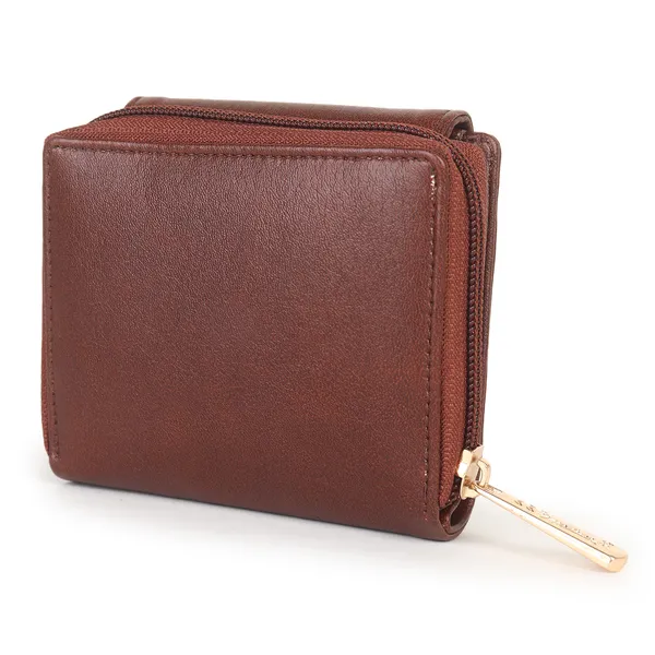 Signature_Brown_Leather_Bi_Fold_Zipper_Wallet_For_Men_And_Women