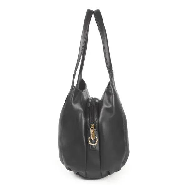 Signature_Black_Faux_Leather_Detachable_Strap_Shoulder_Handbag