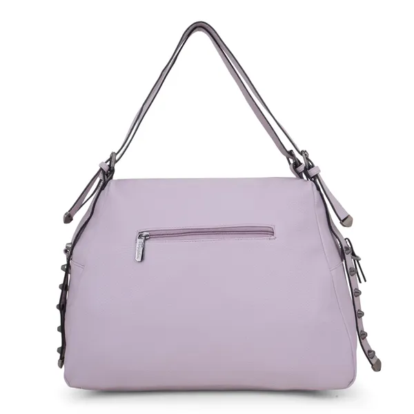 Signature_Lavender_Purple_Faux_Leather_Studded_Adjustable_Strap_Shoulder_Bag_For_Women