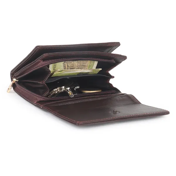 Signature_Brown_Genuine_Leather_Tri_Fold_Coin_Pocket_Wallet_For_Men