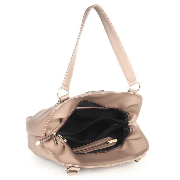 Signature_Beige_Faux_Leather_Metal_Hardware_Classic_Handle_Handbag