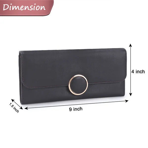 Signature_Black_Vegan_Leather_Ring_Accent_Wallet_For_Women