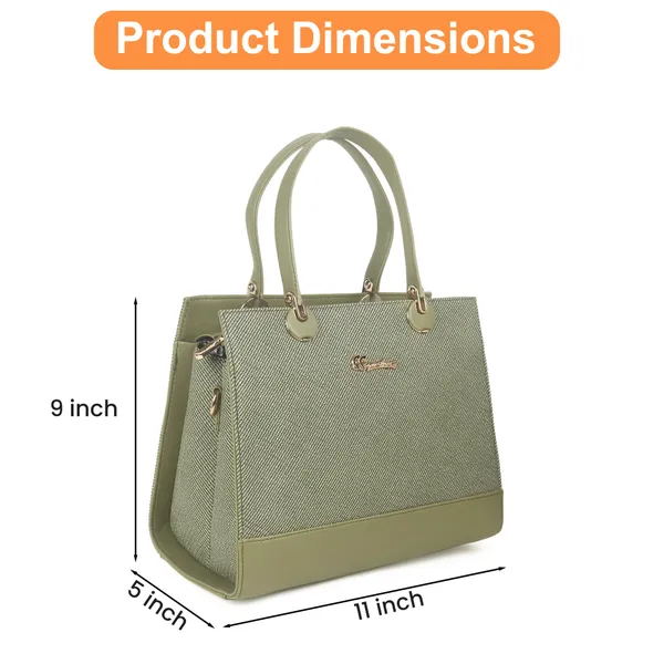 Signature_Sage_Green_Faux_Leather_Structured_Metallic_Hardware_Handbag_For_Women