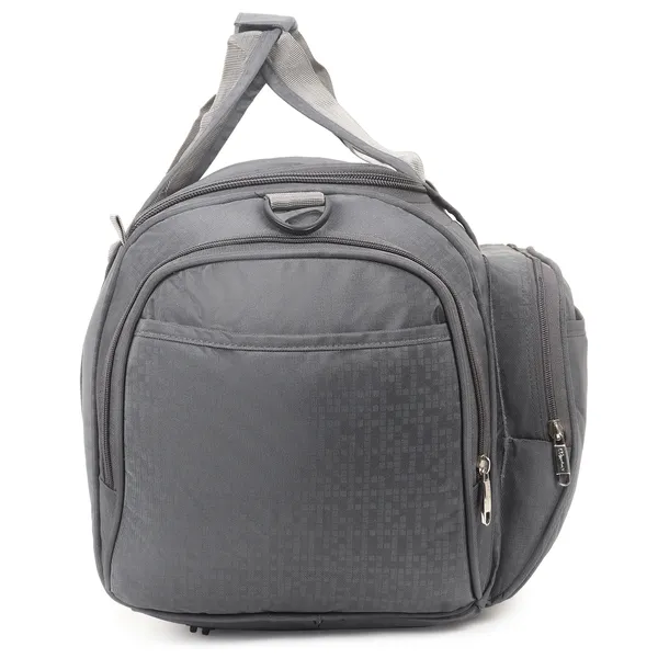 Signature_Grey_Fabric_Adjustable_Strap_Travel_Duffel_Bag