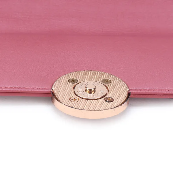 Signature_Pink_Vegan_Leather_Circle_Clasp_Wallet_For_Women