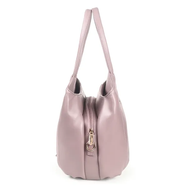 Signature_Pink_Faux_Leather_Metallic_Finish_Shoulder_Bag_For_Women