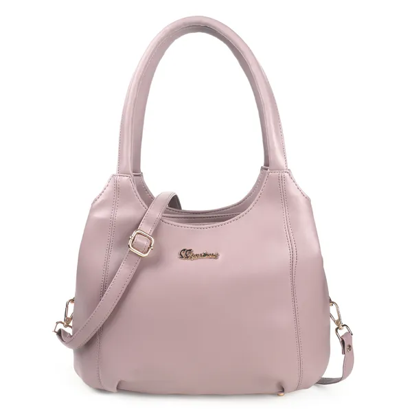 Signature_Pink_Faux_Leather_Metallic_Finish_Shoulder_Bag_For_Women