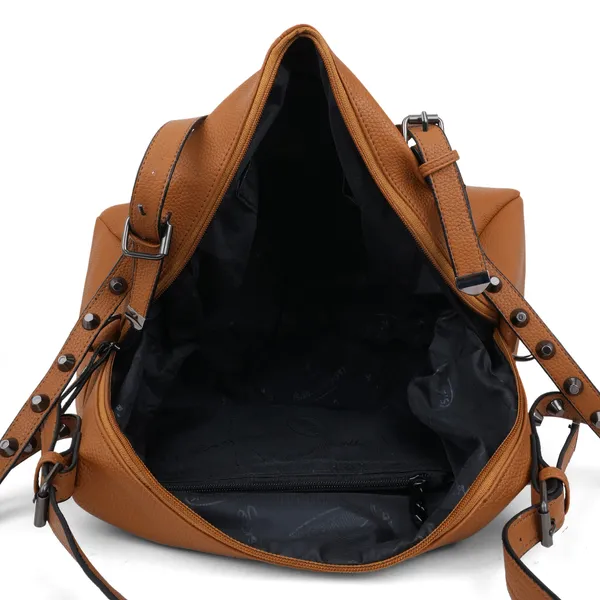 Signature_Tan_Brown_Faux_Leather_Adjustable_Strap_Shoulder_Bag_For_Women