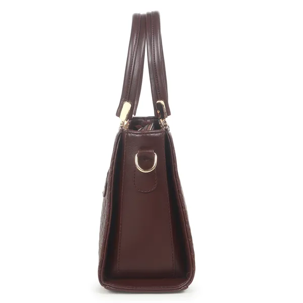 Signature_Brown_Quilted_Faux_Leather_Detachable_Strap_Tote_Handbag_For_Women