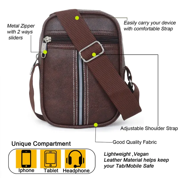 Signature_Brown_Vegan_Leather_Adjustable_Strap_Crossbody_Sling_Bag_For_Men