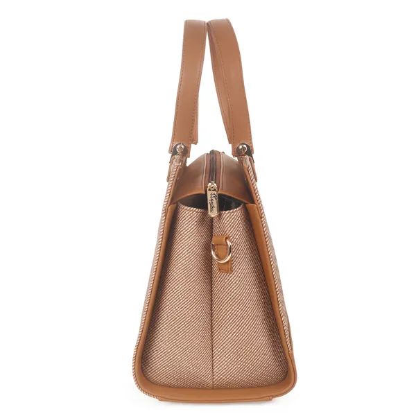 Signature_Brown_Faux_Leather_Two_Tone_Buckle_Structured_Handbag