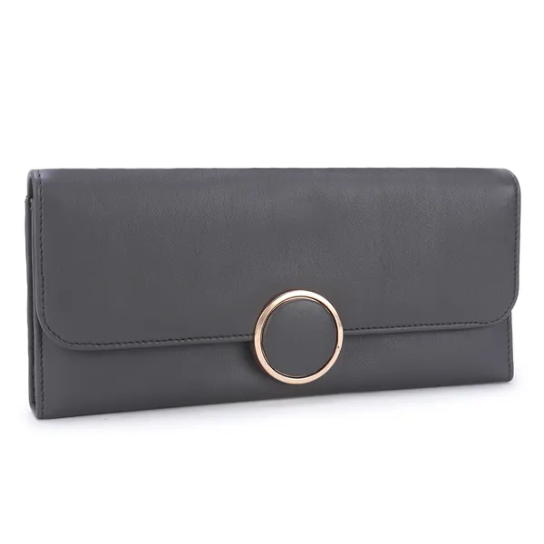 Signature_Grey_Faux_Leather_Ring_Detail_Wallet_For_Women