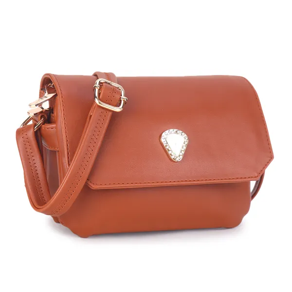 Signature_Orange_Faux_Leather_Multi_Compartment_Buckle_Sling_Bag