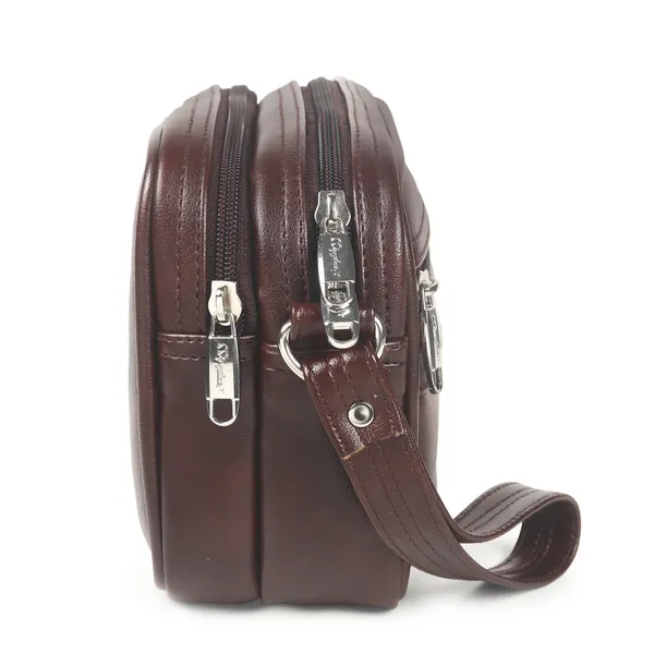 Signature_Brown_Leather_Multi_Compartment_Wristlet_Pouch_For_Men_And_Women