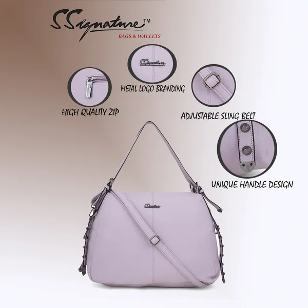 Signature_Lavender_Purple_Faux_Leather_Studded_Adjustable_Strap_Shoulder_Bag_For_Women