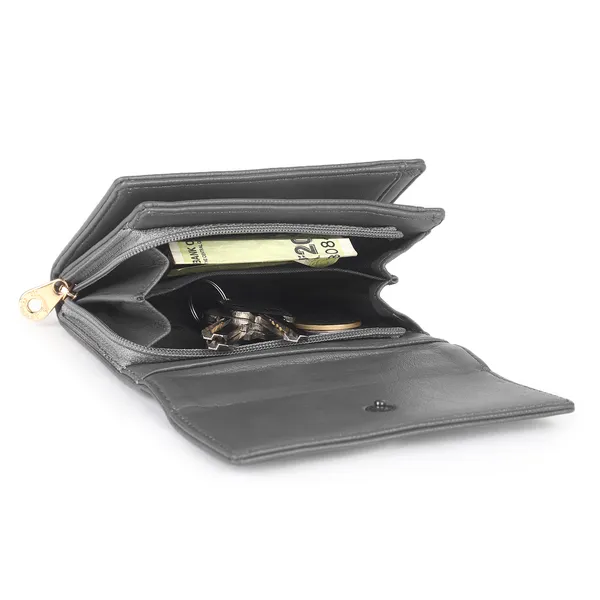 Signature_Grey_Leather_Tri_Fold_Coin_Pocket_Wallet_For_Men