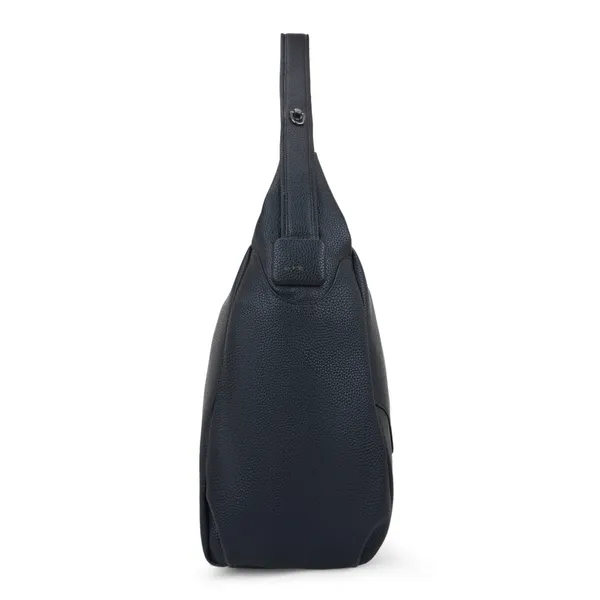 Signature_Navy_Blue_Faux_Leather_Adjustable_Strap_Hobo_Shoulder_Bag_For_Women