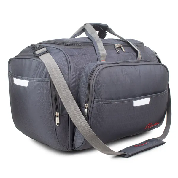 Signature_Grey_Fabric_Multi_Compartment_24_Inch_Travel_Duffel_Bag_For_Men_And_Women