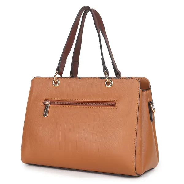 Signature_Brown_Faux_Leather_Multi_Compartment_Tassel_Handbag_For_Women