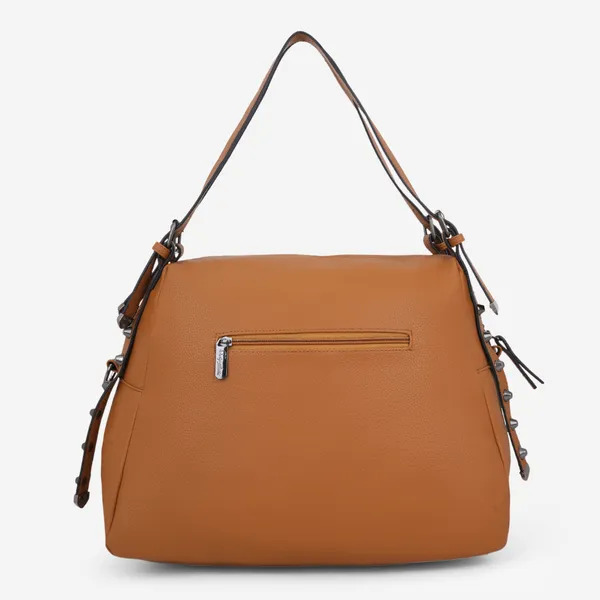 Signature_Tan_Brown_Faux_Leather_Adjustable_Strap_Shoulder_Bag_For_Women