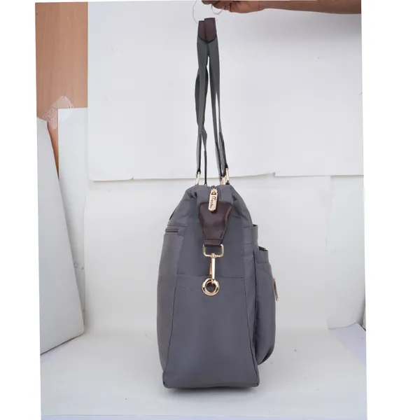Signature_Grey_Faux_Leather_Dual_Handle_Multi_Compartment_Shoulder_Bag_For_Women