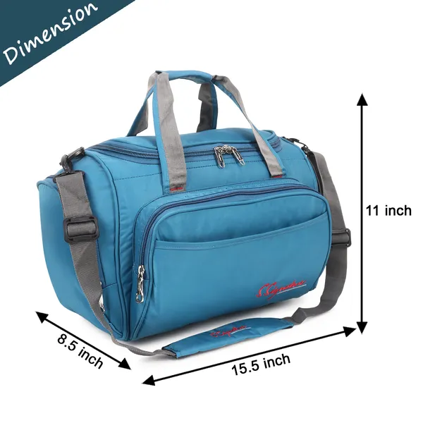 Signature_Blue_Fabric_Adjustable_Strap_Gym_Duffel_Bag