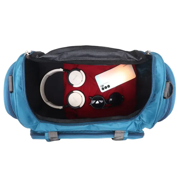 Signature_Blue_Fabric_Adjustable_Strap_Gym_Duffel_Bag