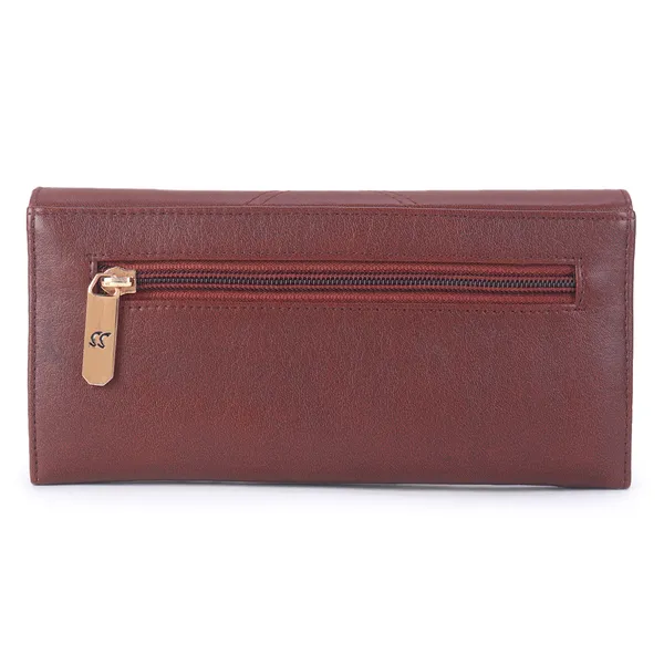 Signature_Brown_Leather_Geometric_Wallet_For_Women