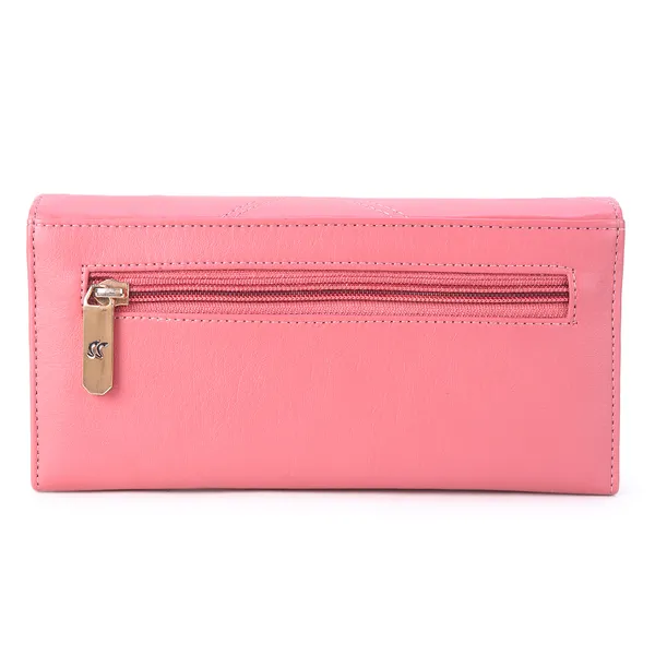 Signature_Pink_Faux_Leather_Perforated_Wallet_For_Women