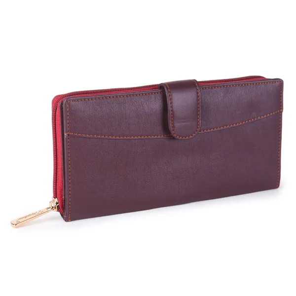 Signature_Faux_Leather_Multi_Card_Zipper_Wallet_For_Women