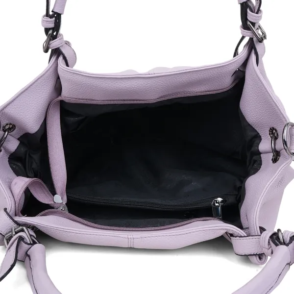 Signature_Lavender_Purple_Faux_Leather_Adjustable_Strap_Handbag_For_Women