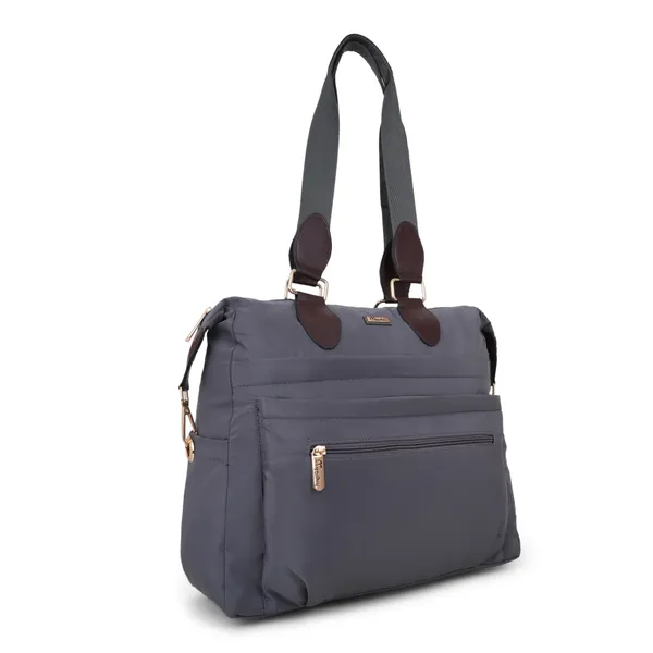 Signature_Grey_Faux_Leather_Dual_Handle_Multi_Compartment_Shoulder_Bag_For_Women