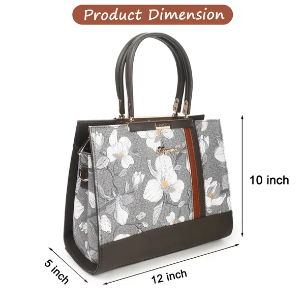Signature_Grey_Floral_Faux_Leather_Accent_Stripe_Handbag_For_Women