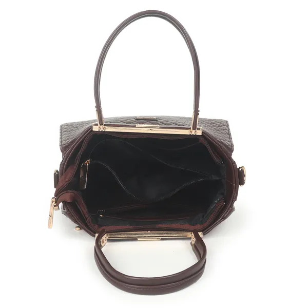 Signature_Brown_Quilted_Faux_Leather_Detachable_Strap_Tote_Handbag_For_Women