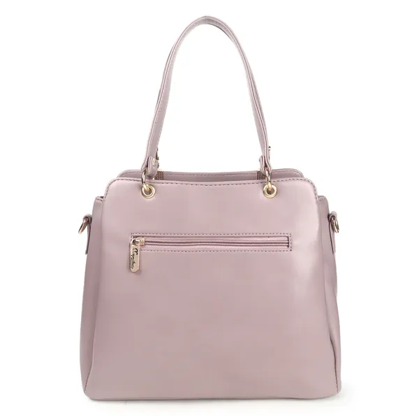 Signature_Mauve_Pink_Faux_Leather_Metallic_Zip_Handbag_For_Women