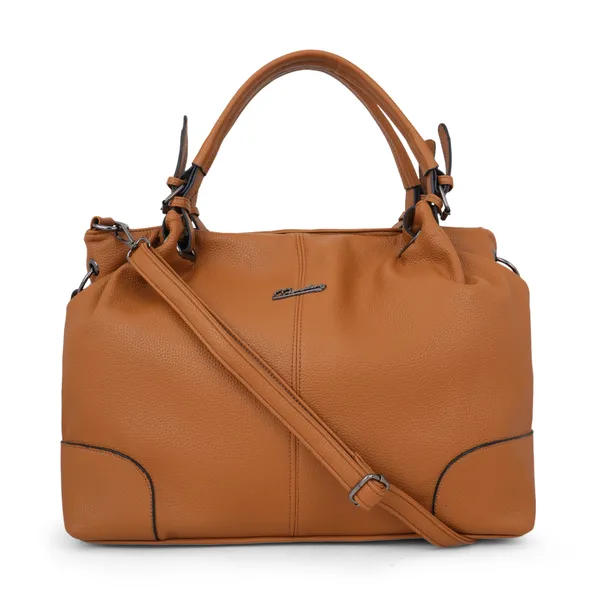 Signature_Tan_Brown_Faux_Leather_Adjustable_Strap_Sling_Handbag