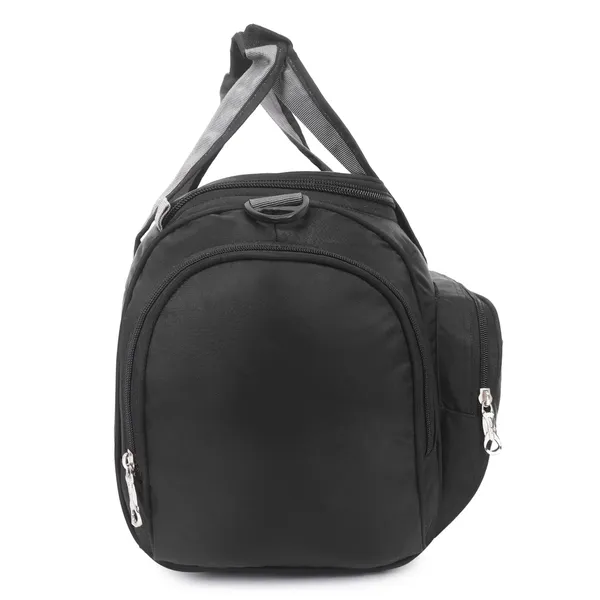 Signature_Black_Grey_Fabric_Adjustable_Strap_Gym_Duffel_Bag_For_Men_And_Women