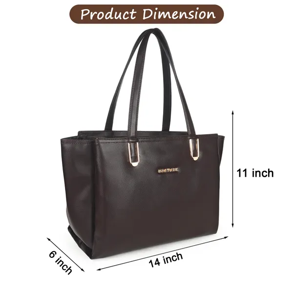 Signature_Brown_Faux_Leather_Metallic_Zip_Tote_Bag_For_Women