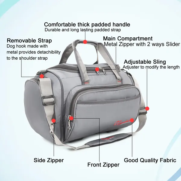Signature_Grey_Fabric_Adjustable_Strap_Travel_Duffel_Bag_For_Men_And_Women