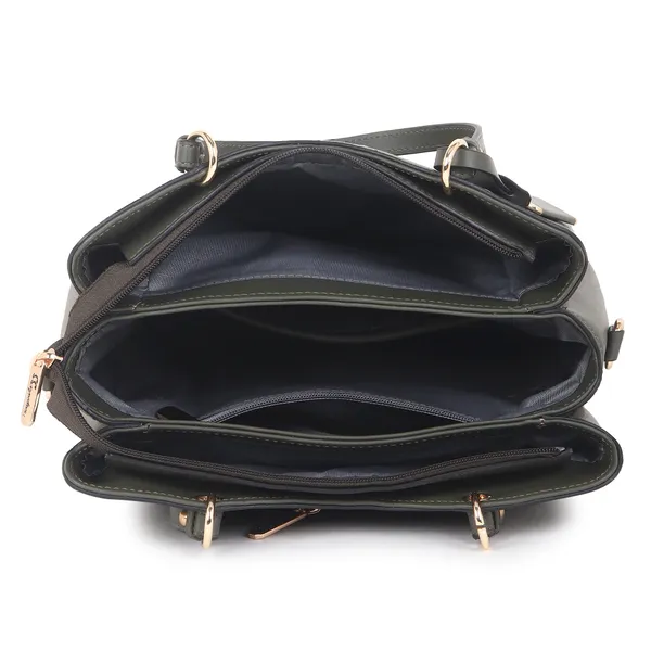 Signature_Grey_Faux_Leather_Metallic_Hardware_Handbag_For_Women