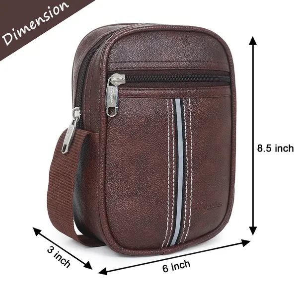 Signature_Brown_Vegan_Leather_Adjustable_Strap_Crossbody_Sling_Bag_For_Men