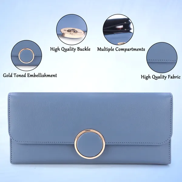 Signature_Blue_Faux_Leather_Ring_Closure_Clutch_Wallet_For_Women
