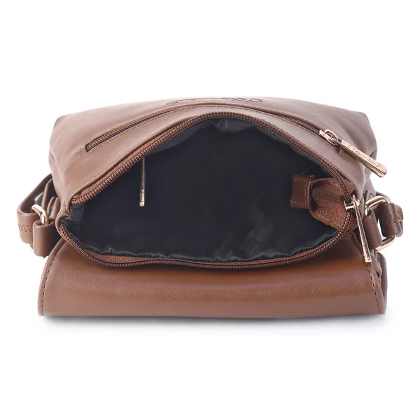 Signature_Brown_Faux_Leather_Adjustable_Strap_Sling_Bag_For_Women