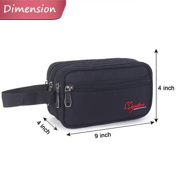 Signature_Black_Fabric_Dual_Compartment_Toiletry_Pouch_For_Women