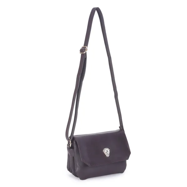 Signature_Brown_Leather_Decorative_Clasp_Sling_Bag_For_Women