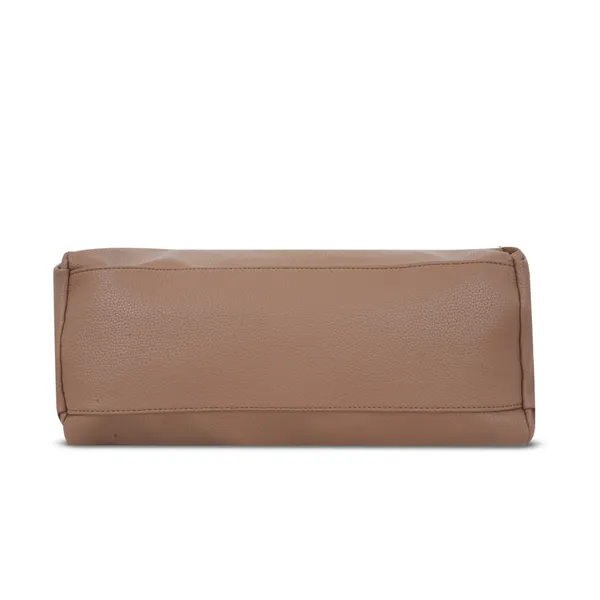 Signature_Beige_Faux_Leather_Adjustable_Strap_Shoulder_Bag_For_Women