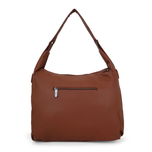 Signature_Brown_Faux_Leather_Adjustable_Strap_Hobo_Shoulder_Bag_For_Women