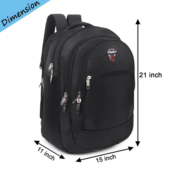 Signature_Black_Fabric_Multi_Compartment_Adjustable_Strap_21_Inch_Backpack_For_Men_And_Women